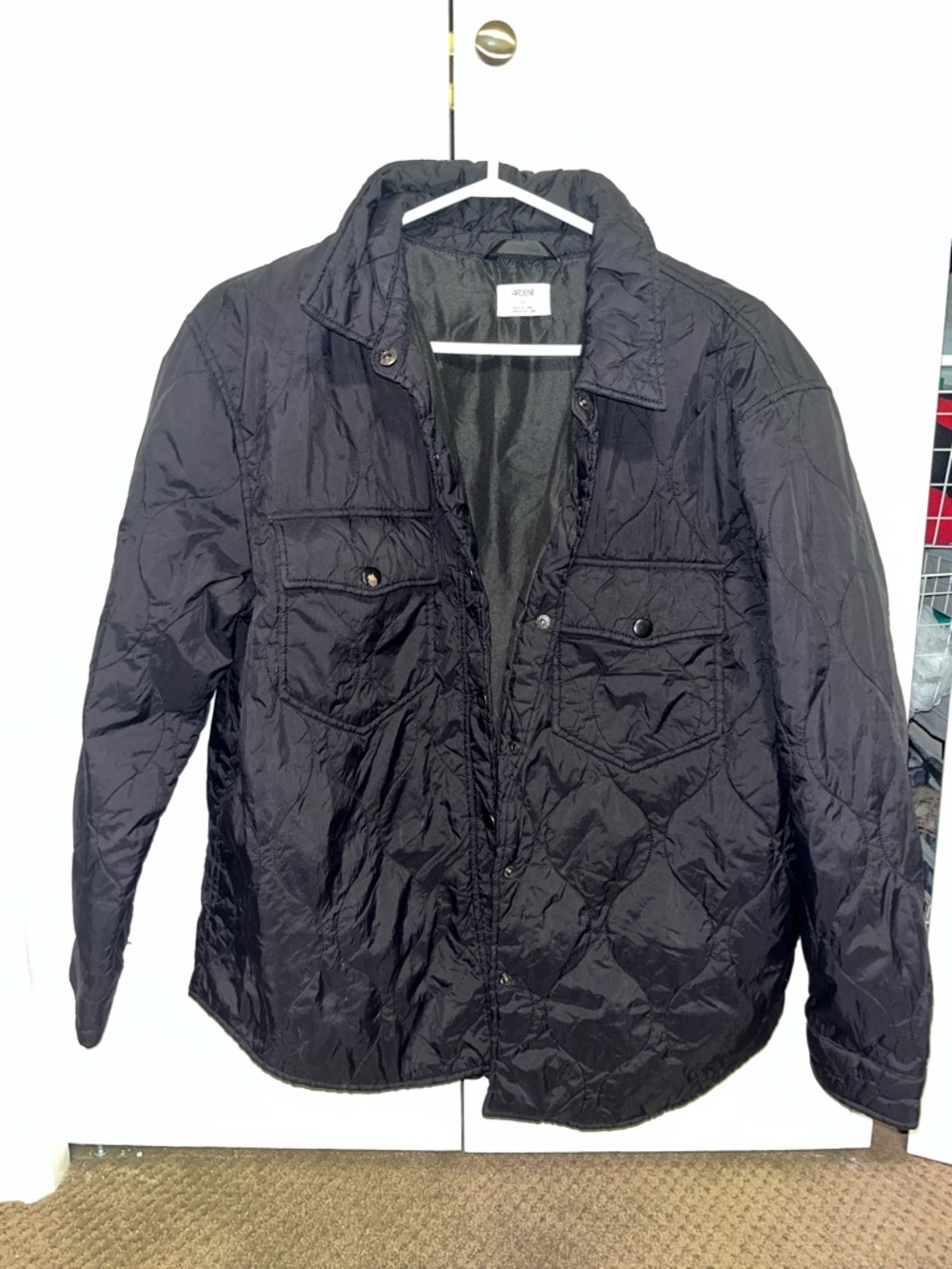 Ardene Quilted Black Lightweight Shirt Jacket